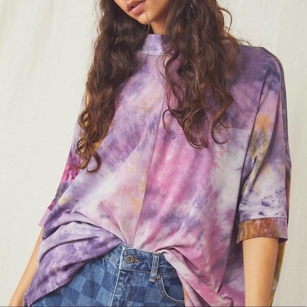 NEW Free People x Maria Bouvier Hand Dyed Boxy Tee